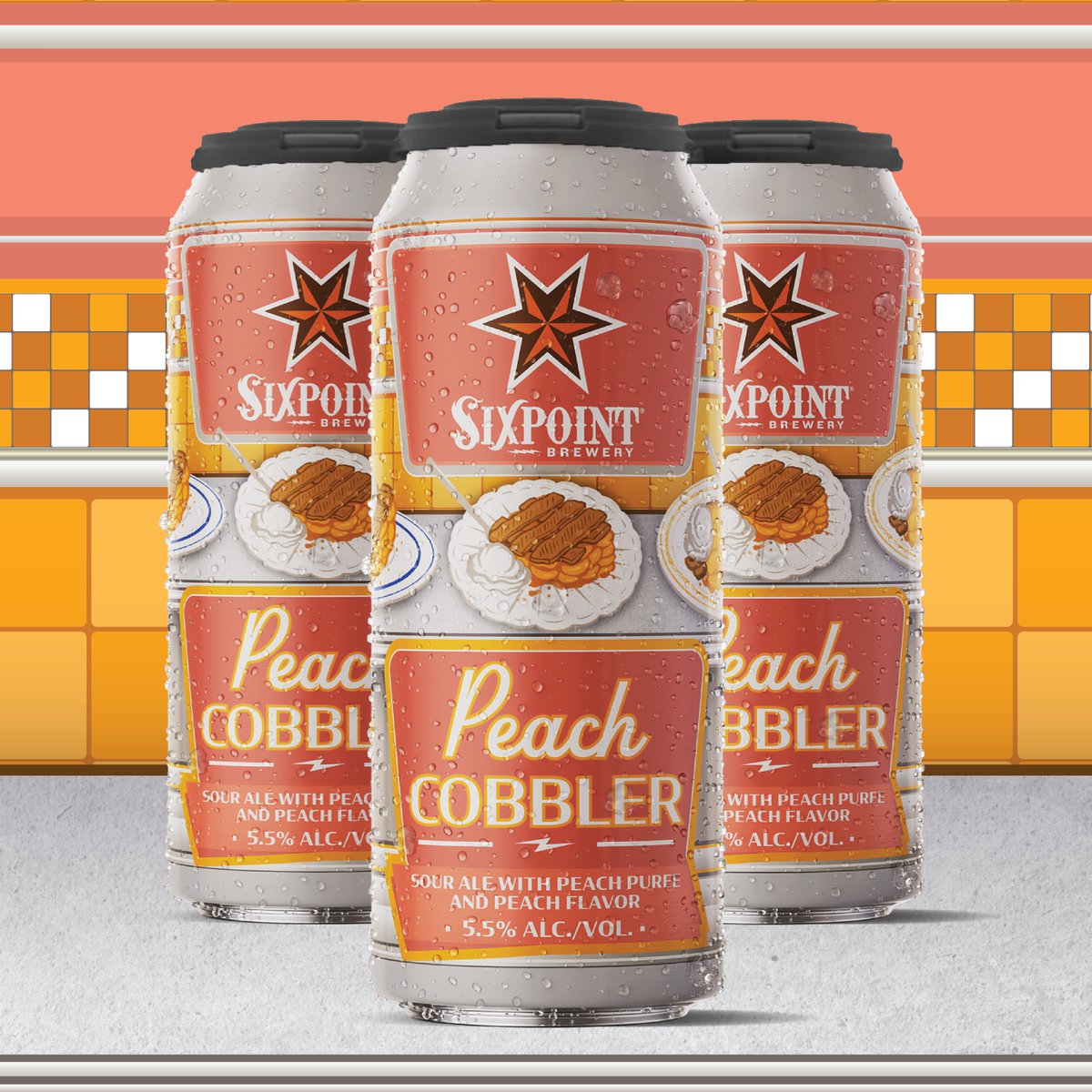 Picture it: the corner booth, menu in hand. You’re checkin’ out the options when it hits you: Peach Cobbler. The peach... that crust... hell yes.  

That’s where we got the idea for PEACH COBBLER Sour. 5.5% ABV with notes of peach &amp; vanilla... you'll be coming back for more.