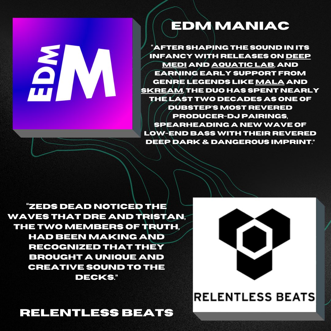 truthdubstep's tweet photo. WOW! The amount of support we've received from our new Badman EP has been incredible!

Big thanks to 
@EDMManiac @FreshMusicFreak , @DailyFrequency 
@TheFestVoice , & @RelentlessBeats for highlighting the EP!

The EP is available everywhere on @deadbeats … huge love to everyone who's tuned in!! 🐙🔥🔥