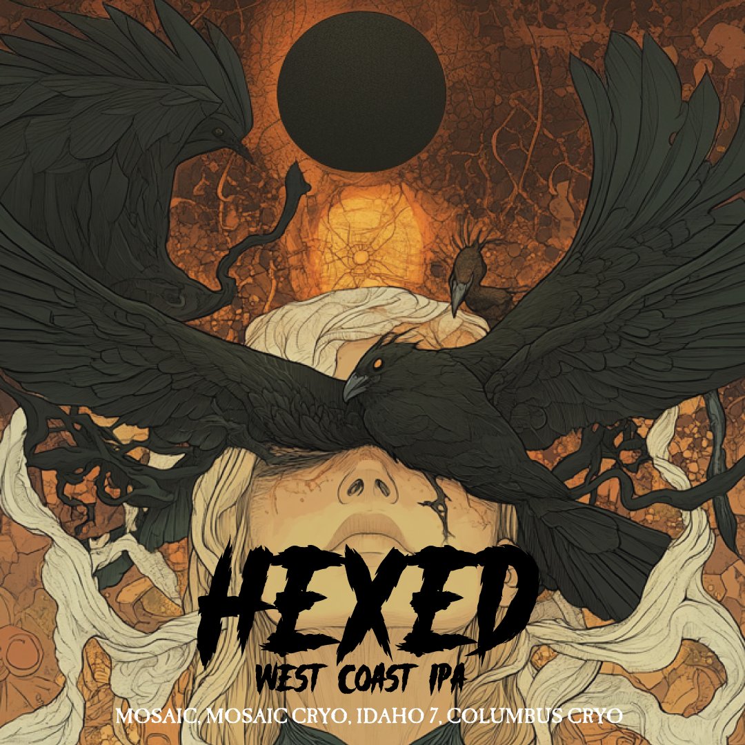 GhostTownBeer's tweet photo. This week it is all curses...

Hexed - West Coast IPA: Mosaic + Idaho 7 + Columbus Cryo Hops.

Dino Cane - Italian Pilsner:  HBC 1134.

Melinoë - Hazy IPA: Strata + Citra + Ekuanot Hops.

Madame Hash: Oak-Aged Saison: Mosaic + Mandarina Bavaria + Chinook + Huell Melon + Strata. https://t.co/Byb6oZQNxD