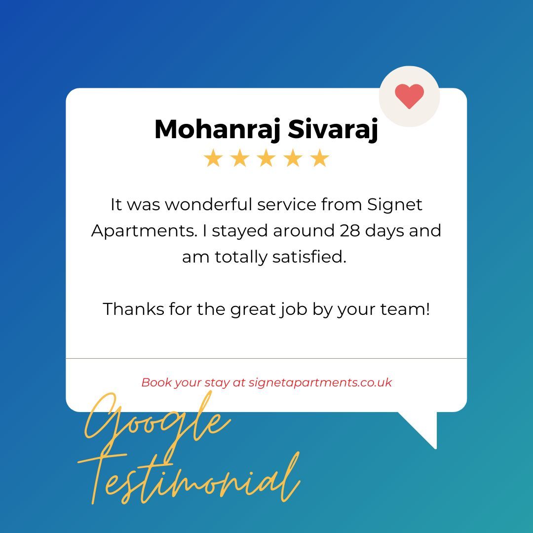 Thanks to all our customers who take the time to leave us a review 😊 it really does mean a lot to us and helps us maintain and improve our services. You can review more of our 5⭐  review on Google!
#servicedapartments #customerservice