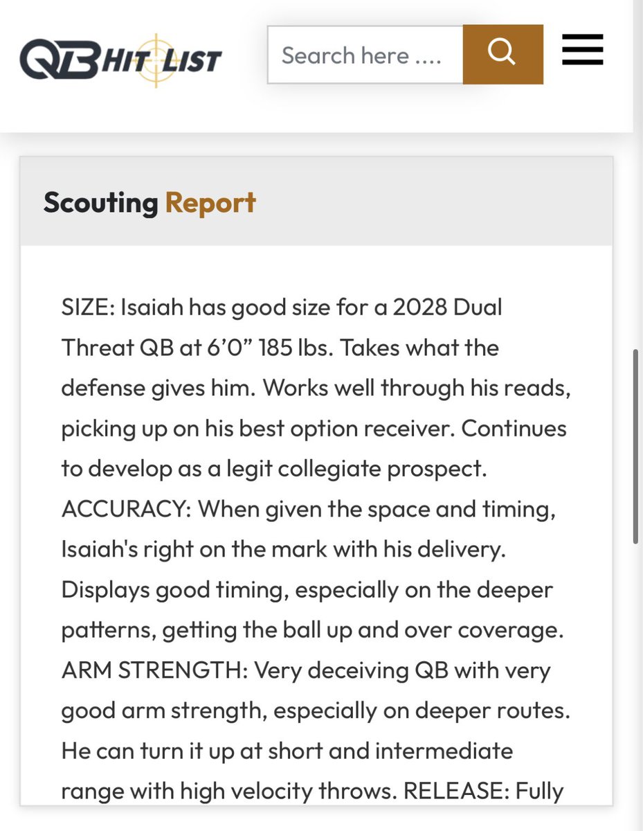 QBHitList's tweet photo. Welcome to the largest QB fraternity in the country‼️
@QBHitList Premium ‘28 QB @isaiahbutcherIV Jenks Hs(OK)
👀Check out his profile/film/evaluation:
⏩️⏩️⏩️ https://t.co/i8c7V1J2Eb
#GetNoticed
#GetOffered https://t.co/RsK3X5i8ls