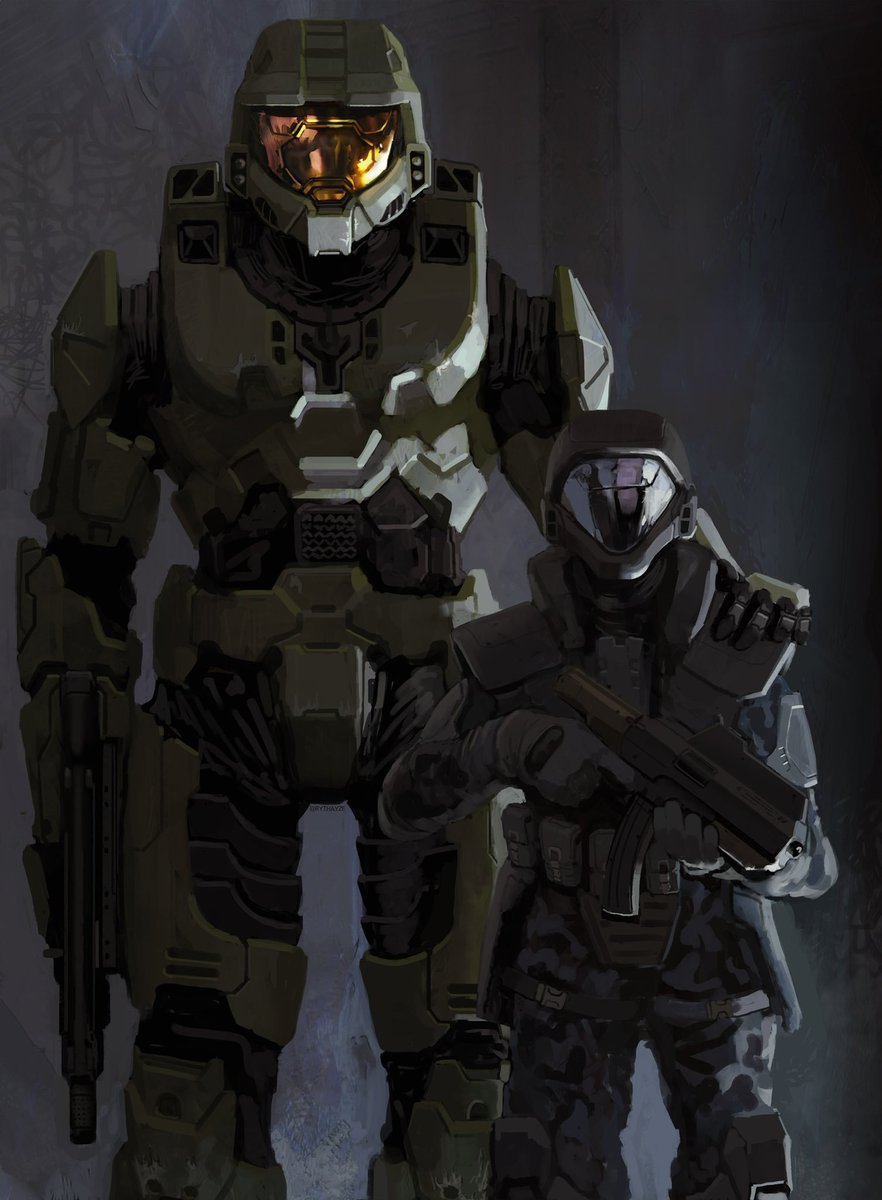 Rythayze's tweet image. Since it's master chief day... here's two paintings