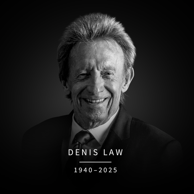 Manchester United legend Denis Law has passed away at the age of 84. ❤️

Our thoughts are with those close to him. One of the all-time greats.