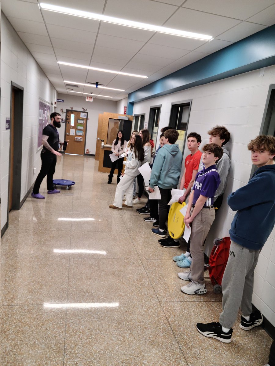 RFH_STEM's tweet image. Mr. Langford's Physics students putting Newton's Laws of Motion...INTO motion, scootering down the hallway in the name of Science! @RFH_Regional