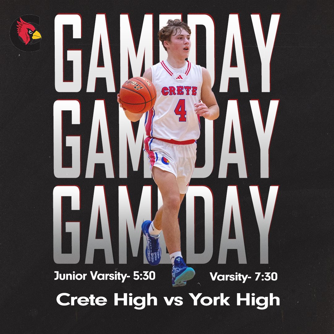 At home today vs York‼️

🗓 01.17.25

⏰ JV - 5:30 Varsity - 7:30

📍Crete High School

#BeGreat
