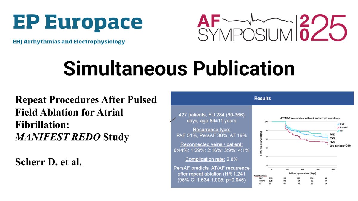 Europace Editor-in-Chief (@europaceeic) on Twitter photo #Epeeps
Repeat Procedures After Pulsed Field Ablation for Atrial Fibrillation: MANIFEST-REDO Study from <a href="/DanielScherr3/">Daniel Scherr</a> <a href="/VivekReddyMD/">Vivek Y. Reddy</a>
LBT at #AFSymposium2025 published in #Europace
🔗doi.org/10.1093/europa…
<a href="/GiulioConte9/">Giulio Conte</a> <a href="/FraSantoroMD/">Francesco Santoro, MD, PhD</a> <a href="/marcovitoloMD/">Marco Vitolo Ⓜ️</a> <a href="/AndyZhangMD/">Xiaodong Zhang (Andy), MD, PhD, FHRS, FACC</a> <a href="/Dominik_Linz/">Dominik Linz</a> #Epeeps
Repeat Procedures After Pulsed Field Ablation for Atrial Fibrillation: MANIFEST-REDO Study from <a href="/DanielScherr3/">Daniel Scherr</a> <a href="/VivekReddyMD/">Vivek Y. Reddy</a>
LBT at #AFSymposium2025 published in #Europace
🔗doi.org/10.1093/europa…
<a href="/GiulioConte9/">Giulio Conte</a> <a href="/FraSantoroMD/">Francesco Santoro, MD, PhD</a> <a href="/marcovitoloMD/">Marco Vitolo Ⓜ️</a> <a href="/AndyZhangMD/">Xiaodong Zhang (Andy), MD, PhD, FHRS, FACC</a> <a href="/Dominik_Linz/">Dominik Linz</a>
