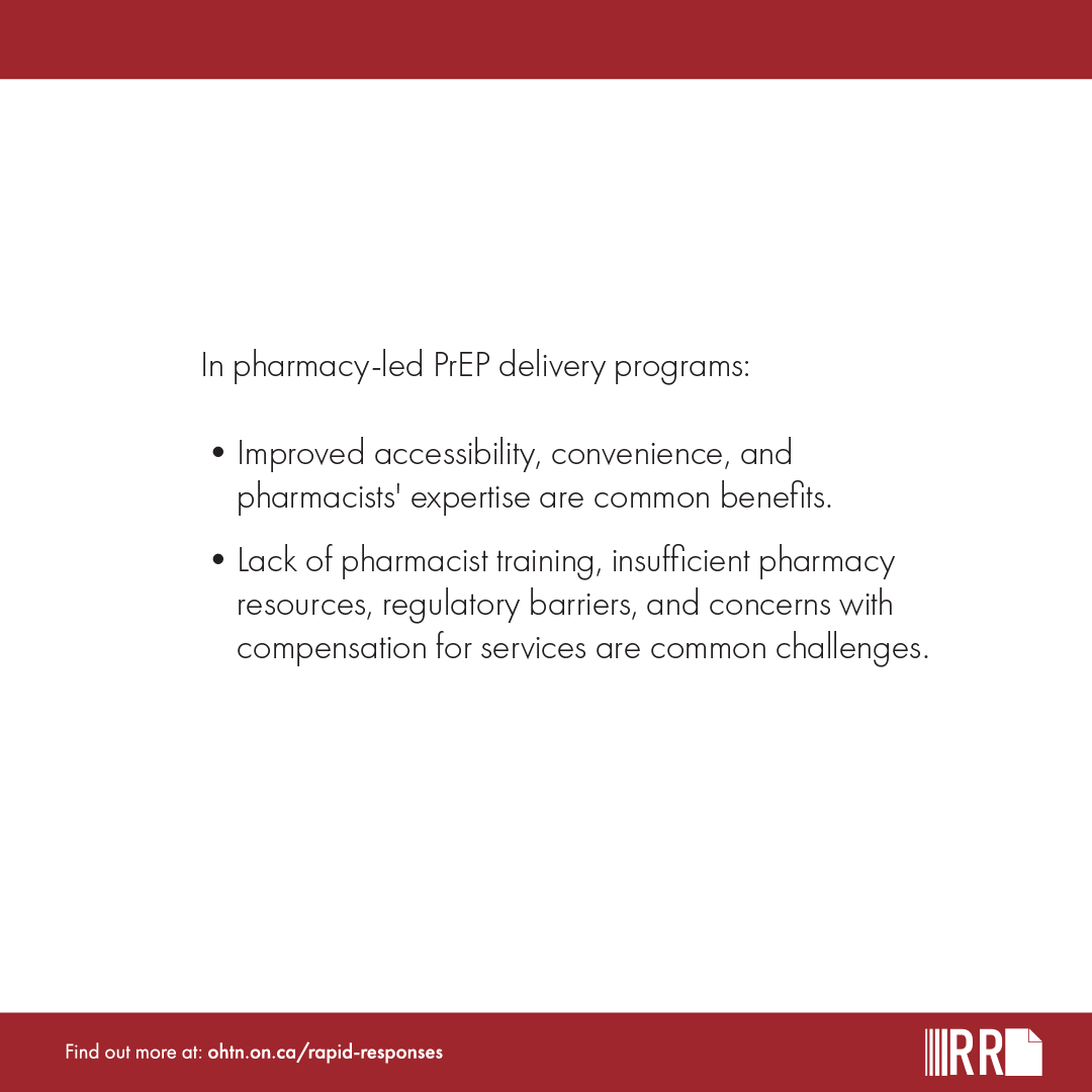 Rapid Response 184 is now available.

Delivery models of pharmacy-led HIV pre-exposure prophylaxis (PrEP)

Learn more by visit: ohtn.on.ca/rapid-response…