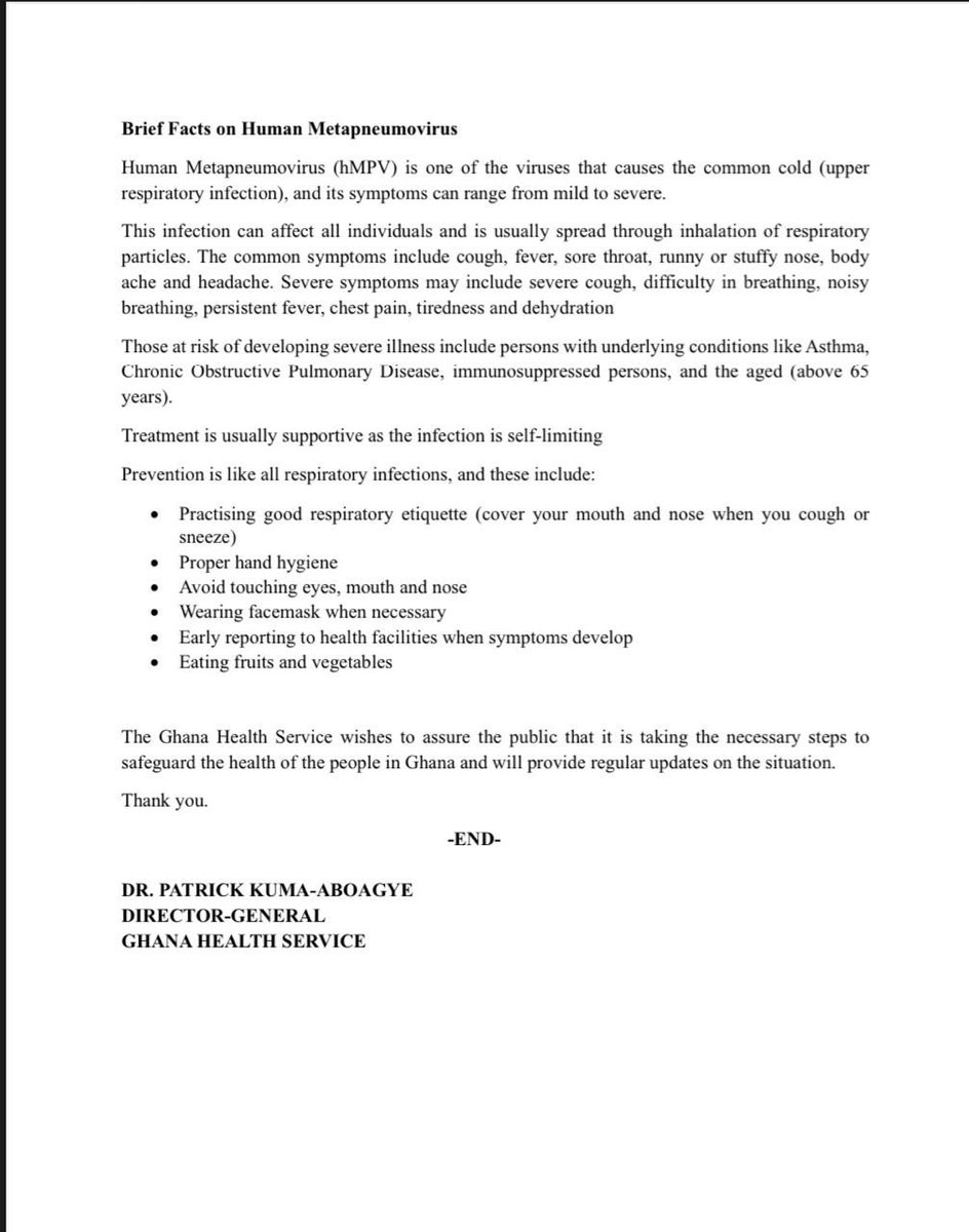‼️ Press Release‼️
Increased Acute Respiratory Infections linked to hMPV in China and Northern Hemisphere.
 
Stay informed and follow the health guidelines.