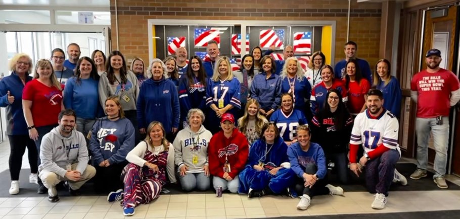 Fan Friday at HF-L Middle School!  Let's Go Buffalo! #WeAreHFL 💙❤️💛🖤