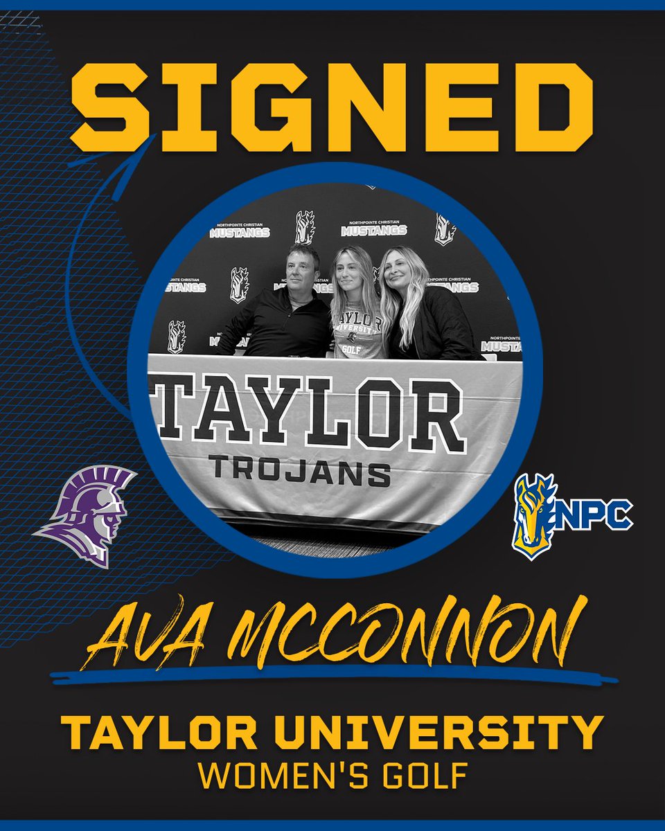 Two of our top golfers, Davis Formsma and Ava McConnon, signed on the dotted line to join <a href="/TaylorUGolf/">Taylor Trojans Golf</a> next year! 

<a href="/NorthPointeChr/">NorthPointe Christian Schools</a> #StangGang <a href="/taylortrojans/">Taylor Trojans</a>  #TaylorMGolf #TaylorWGolf