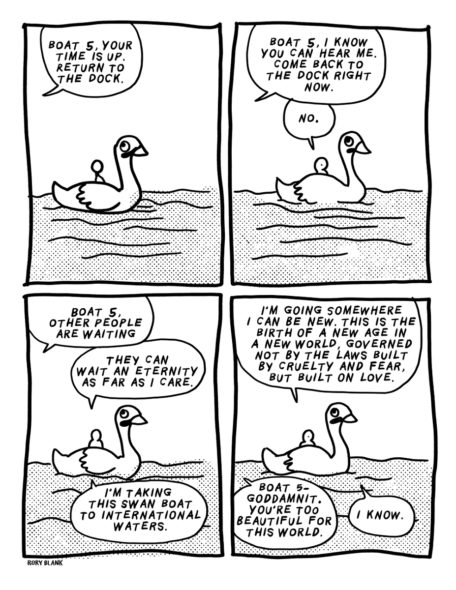 Bad week 2025 -day 10 - swan boat
for the first few weeks of every year, all of my comics are drawn in 20 minutes or less, off the top of my head, with no revision or editing