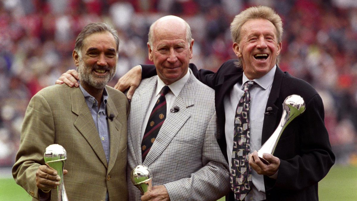 RIP Denis Law King of the Stretford End .
Blessed to have three Ballondors in one team The Holy trinity. 
Reunited with the Boss 🙏🙏🙏💔💔💔