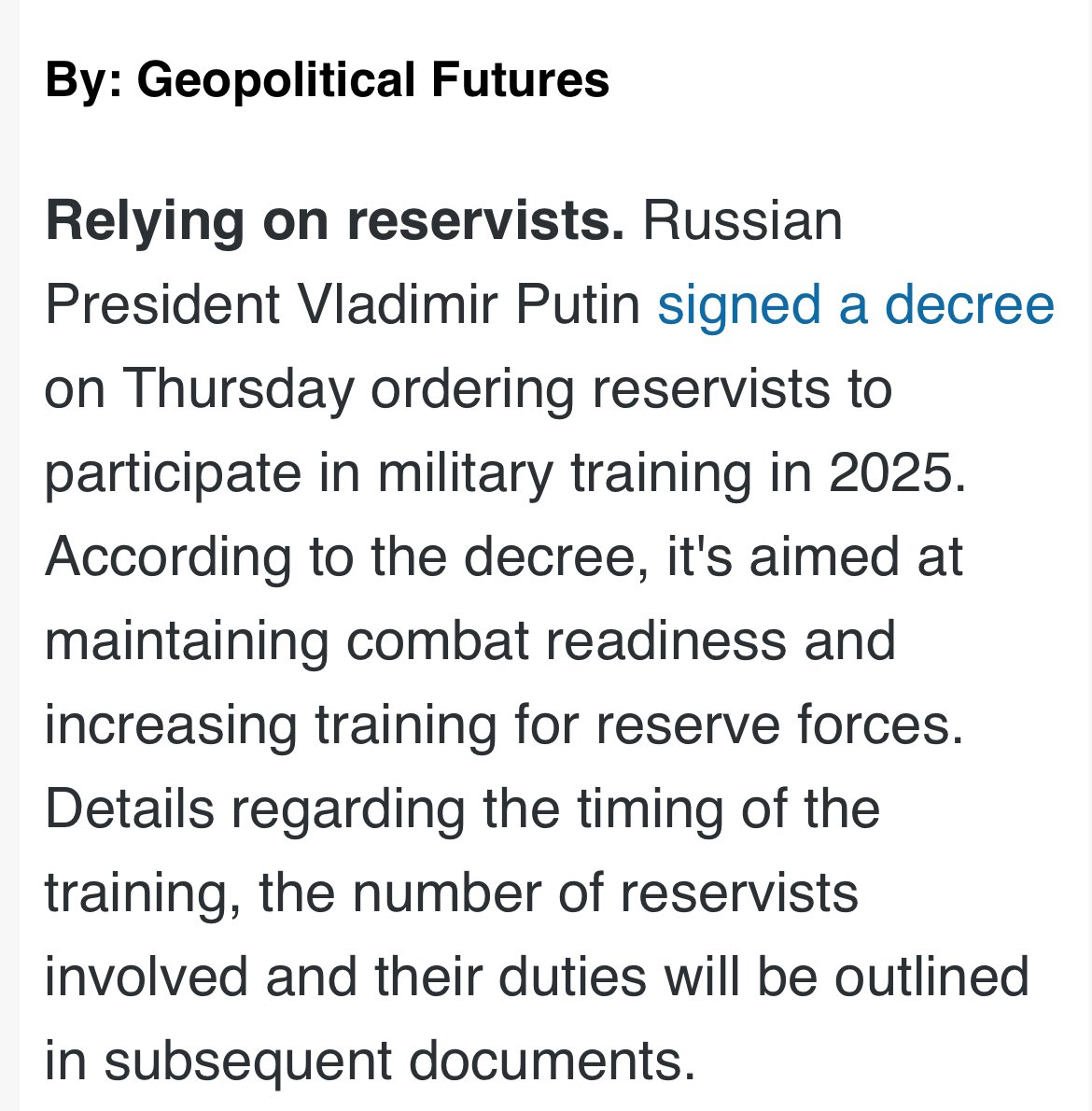I said a while back that the Russian and North Korean alliance was more of a “personnel contracting” alliance rather than a Geopolitical one. 

Pretty sure this supports that idea. From <a href="/GPFutures/">Geopolitical Futures</a> this morning.