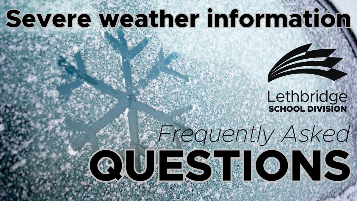With the temperature expected to drop this weekend and into Monday, now is a good time to review the <a href="/LethSchDivision/">LethbridgeSchoolDivision</a> severe weather information! lethsd.ab.ca/transportation…