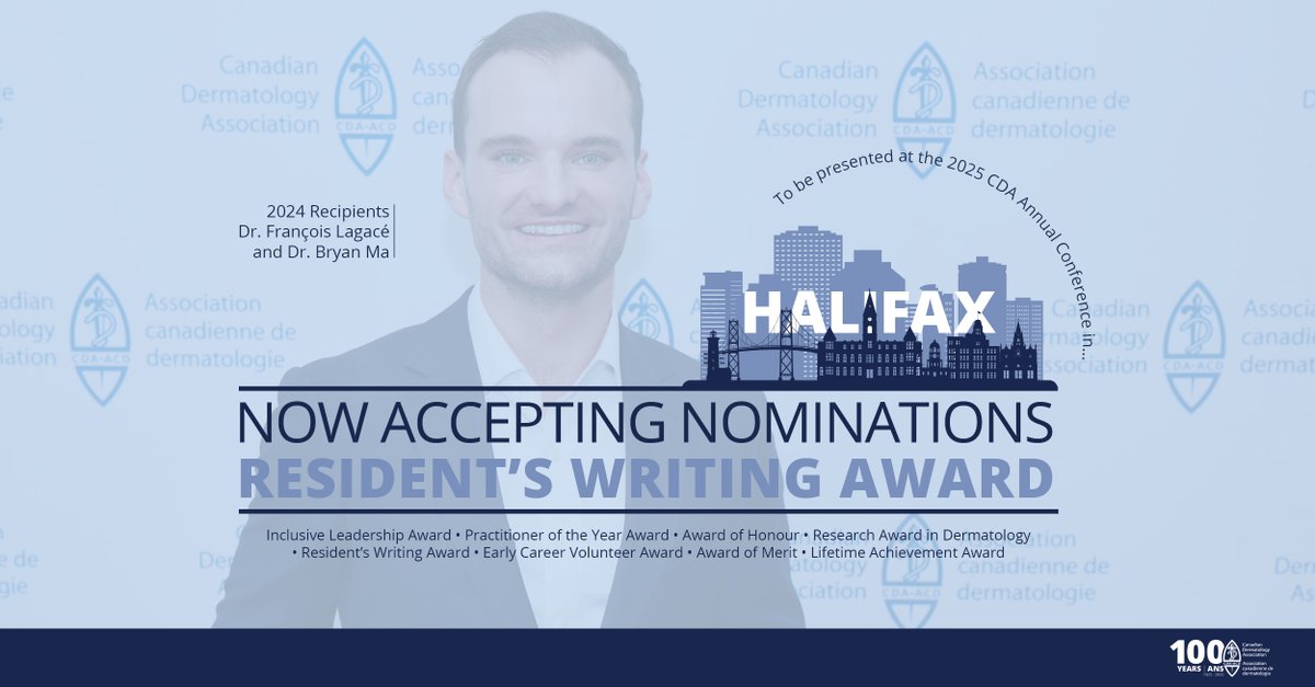 Take this opportunity to nominate a colleague for the CDA Resident’s Writing Award! 📣 An award that celebrates dermatology residents who contribute significantly to advancing the field of dermatology through their written work in CDA publications: bit.ly/4jnOrzq