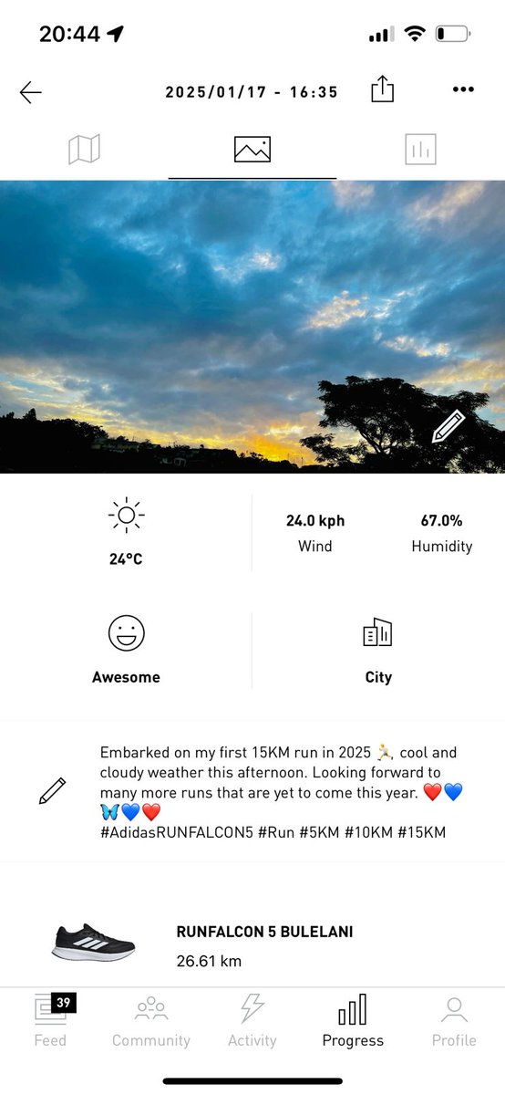 ManyoniB21's tweet photo. I took my new RUNFALCON 5 on its first 15KM run 🏃‍♀️. This is also my first 15KM run in 2025. Friday attendance register signed ✅️ 
#RunningMan
#RunningWithTumiSole
#RunningMotivation
#RunningWithSoleAC
#FetchYourBody2025
#IPaintedMyRun
#10kStepsGang https://t.co/bOXmHP0QC6