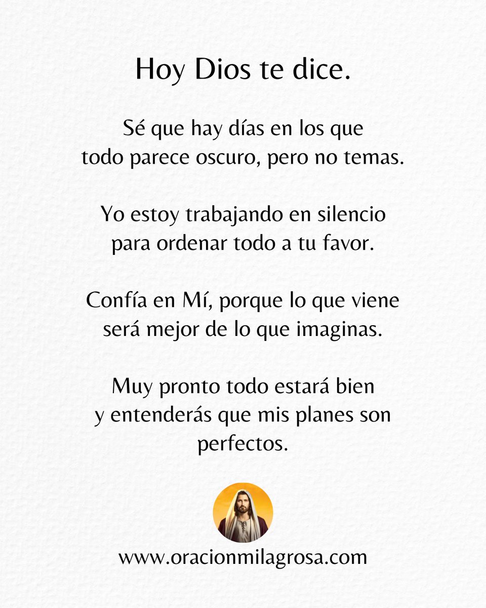 Confía, muy pronto entenderás que los planes de DIOS son PERFECTOS ✨

¿Quienes dicen AMÉN? 🙏