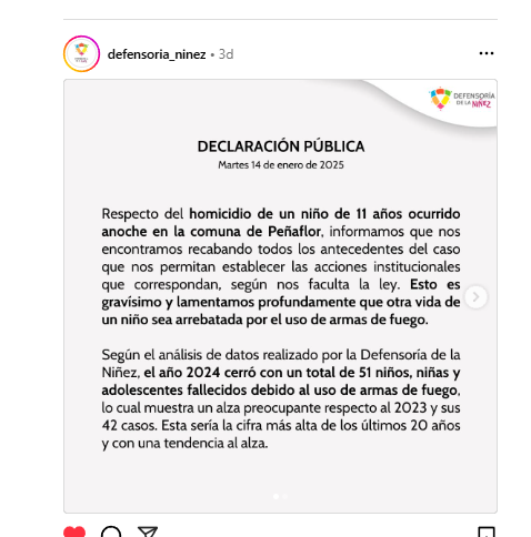 VinkaJackson's tweet photo. 🇨🇱💔muerte NNA por armas de fuego:
2024: 51, cifra más alta en 20 años
Mismo día que murió niño en Peñaflor, guagüita de 6 meses llega a hosp. Iquique por ASI.
Mientras, autoridades en Valpo o dando charlas sobre esperanza u hoy: "breaking bad..aún no".
#fail #autoexamen @segpres https://t.co/VvEnzc78hr