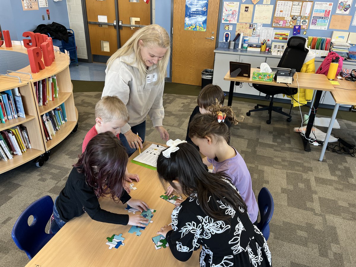 MeyerLib_SD735's tweet image. K students completed their first @breakoutEDU in the library this week! They found Nicki&apos;s lost mitten from the classic book &quot;The Mitten&quot; by Jan Brett. Thank you to all the family members that came in to help us solve the puzzles!