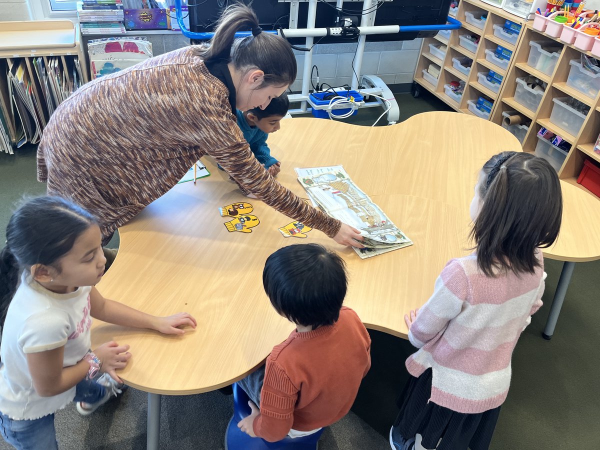 MeyerLib_SD735's tweet image. K students completed their first @breakoutEDU in the library this week! They found Nicki&apos;s lost mitten from the classic book &quot;The Mitten&quot; by Jan Brett. Thank you to all the family members that came in to help us solve the puzzles!