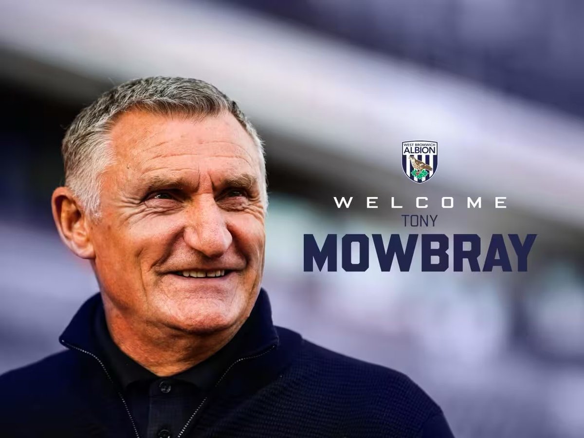 ✅ West Brom have confirmed the  appointment of Tony Mowbray as the new head coach on a 2.5 year deal!

The 61-year-old will take charge of Albion’s game against Middlesbrough on Tuesday. #WBA
