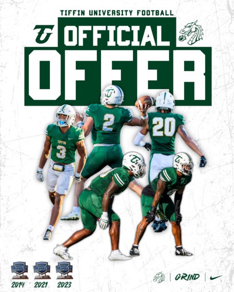 Blessed and honored to receive an official offer from Tiffin University! Thank you for a great visit! <a href="/Coach_Ekkens/">Brett Ekkens</a> <a href="/_jordanwesley/">coach strong</a>