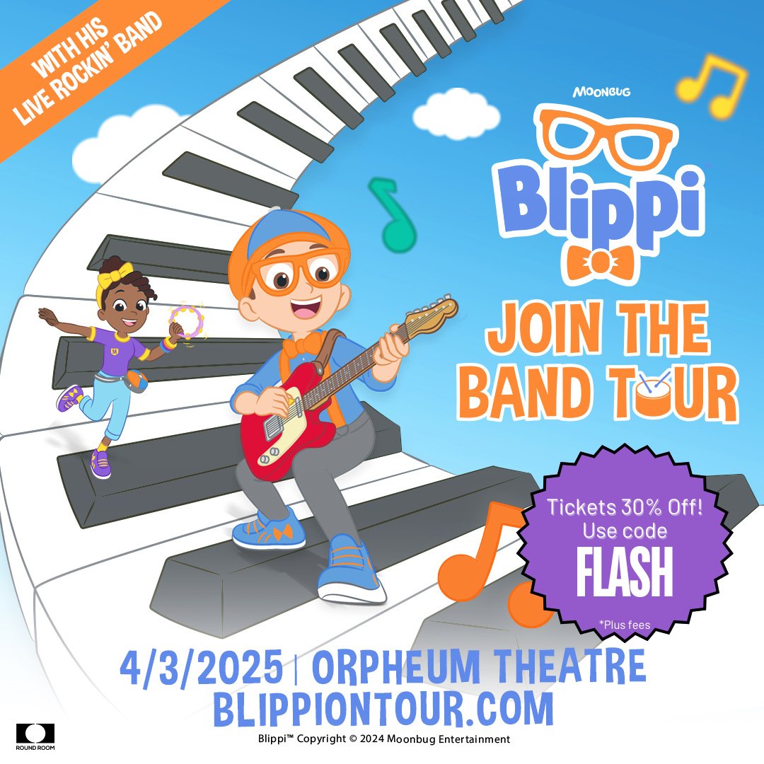 🔵🟠 FLASH SALE 🔵🟠 Save 30% on select tickets to <a href="/BlippiOnTour/">Blippi On Tour</a> at @wichitaorpheum on April 3!

🎟️ Use code FLASH to purchase tickets ➡️ selectaseat.com/blippi

*Offer valid until 1/31 at 10pm. Select seats available. Taxes and fees still apply.