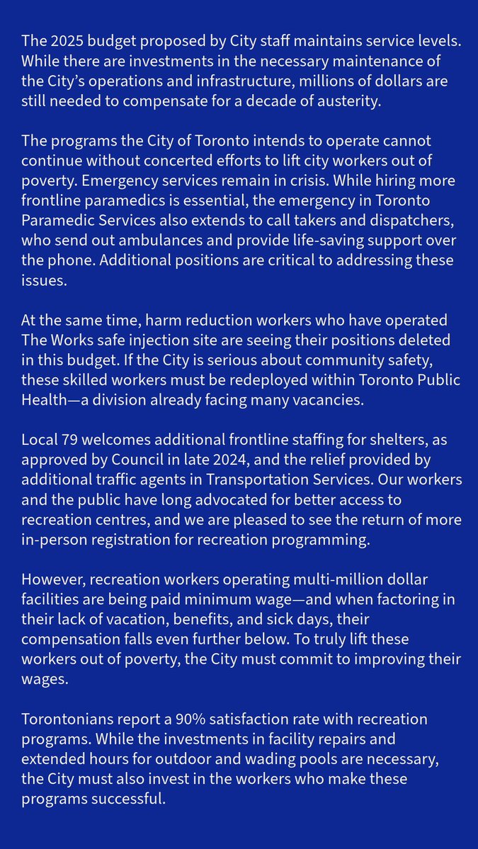 The 2025 City budget maintains service levels, but addressing a decade of austerity means means we need to invest more in City services. Read our 2025 Budget statement attached.