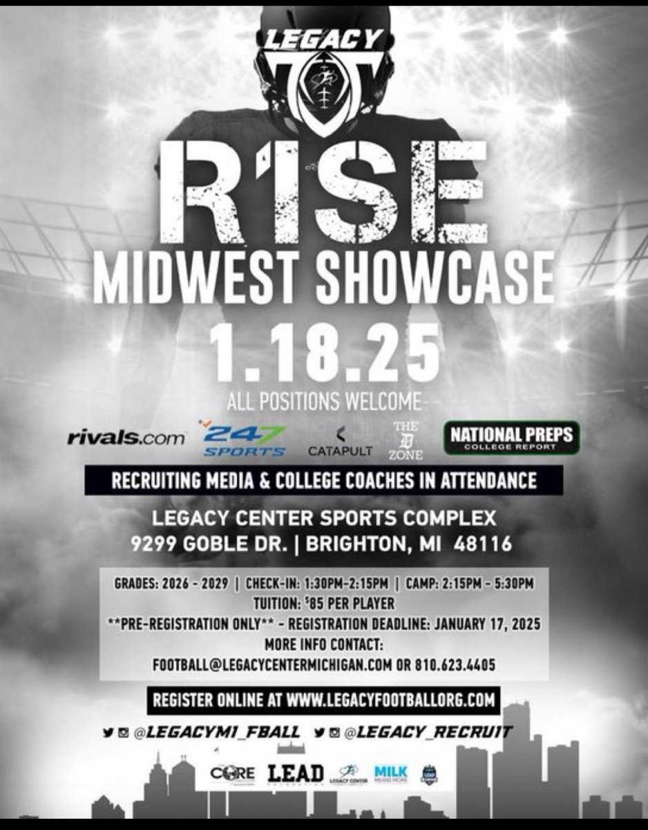 Mohamed Rihan (@mohamed20492769) on Twitter photo Excited to showcase my skills at Legacy’s Showcase Tomorrow. Thank you for the invite <a href="/LegacyMI_FBall/">Legacy Football Organization</a> <a href="/AllenTrieu/">Allen Trieu</a> <a href="/247Sports/">247Sports</a> <a href="/H_Hamid6/">Hadi Hamid</a> Excited to showcase my skills at Legacy’s Showcase Tomorrow. Thank you for the invite <a href="/LegacyMI_FBall/">Legacy Football Organization</a> <a href="/AllenTrieu/">Allen Trieu</a> <a href="/247Sports/">247Sports</a> <a href="/H_Hamid6/">Hadi Hamid</a>
