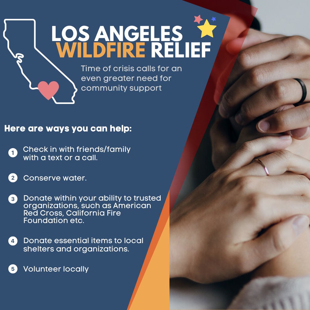 Our hearts go with everyone affected by the #wildfire. Here are some volunteer and mental health resources: 

tinyurl.com/LAFireTherapyR… 

cafirefoundation.org/how-to-help 

redcross.org/local/californ… lafoodbank.org/fire/ 

laworks.com/2025fires 

lafoodbank.org/fire/