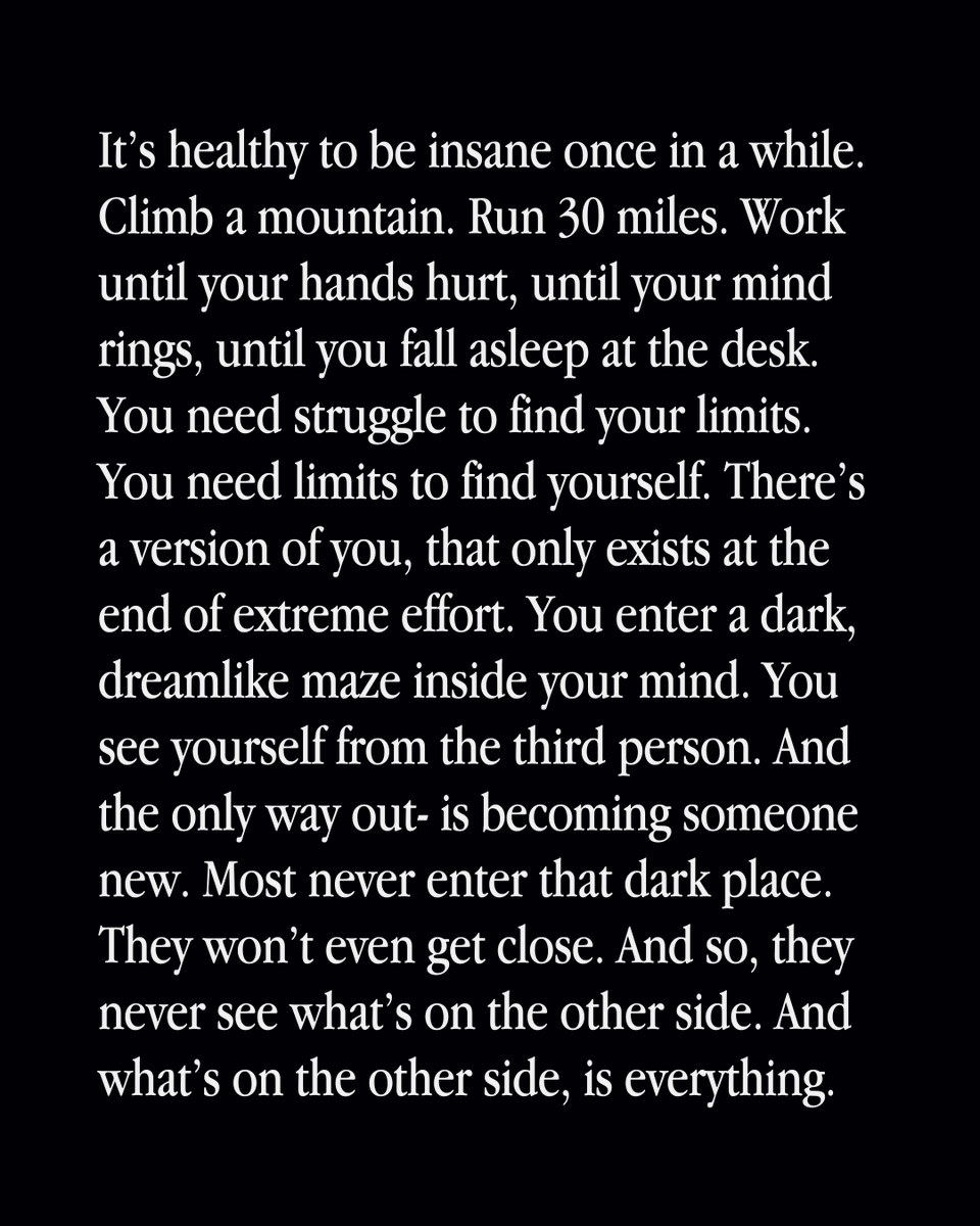 Go insane once in a while.