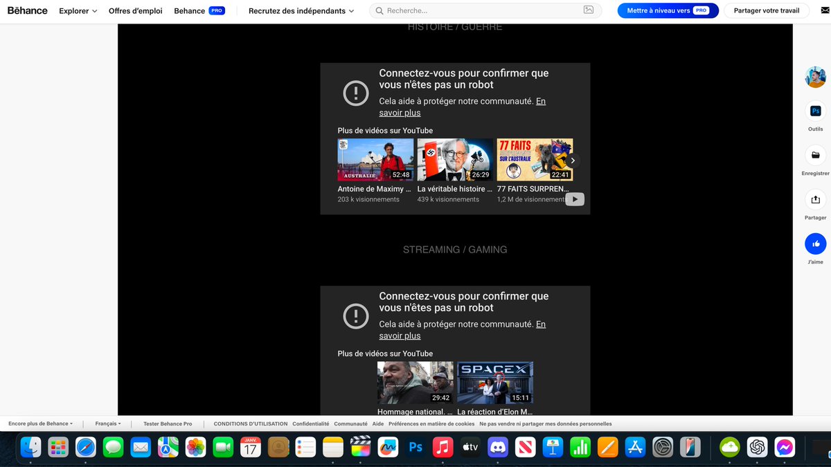 NorlandLeM's tweet photo. D'autres monteurs ou miniamaker ou n'importe qui ont des problèmes avec leur portfolio Behance ? 

Depuis 2jours impossible de lancer une vidéo. 💀 https://t.co/ZWr5s9YvO1