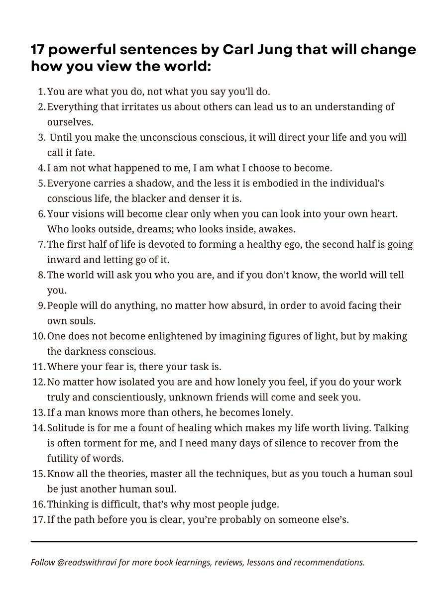 17 powerful sentences by Carl Jung that will change how you view the world:
