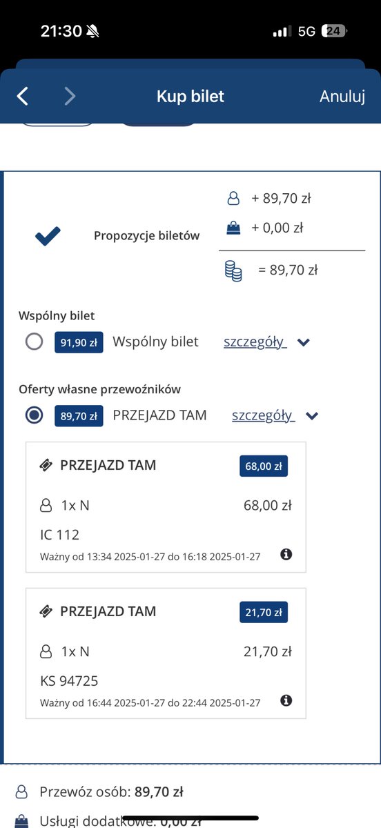 sacher_mi's tweet photo. @PKPIntercityPDP @PKPIntercityPDP @DariuszKlimczak dlaczego od stycznia podróż na Wspólnym Bilecie z Warszawy do Bielska-Białej jest droższa od zakupu dwóch oddzielnych biletów (IC do Katowic i KŚ do Bielska)? 
Kiedyś cena za wspólny bilet była taka sama jak dla bezpośredniego pociągu IC... https://t.co/YnjO7nKt13