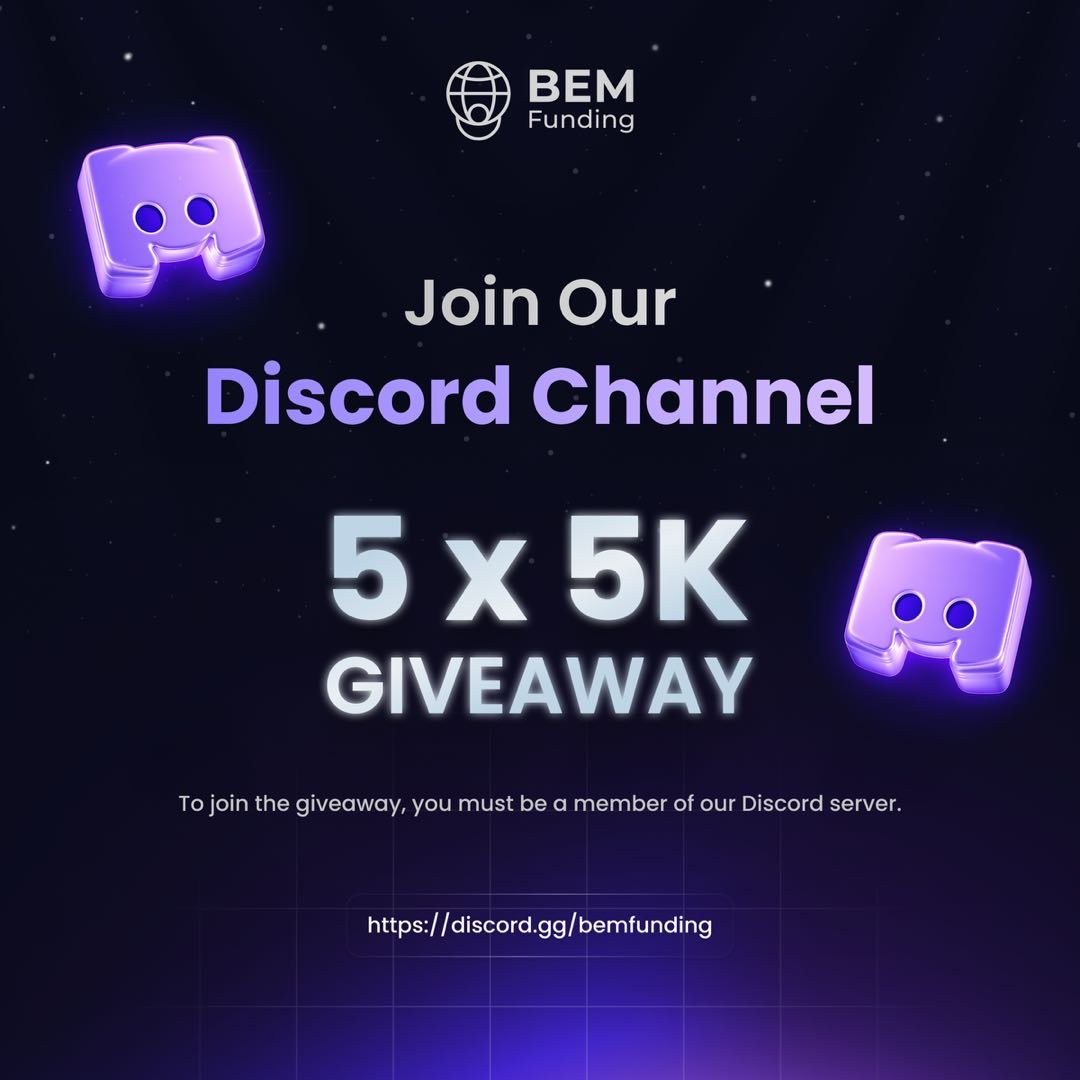 🚨 Giveaway Alert

🎁 5 x $5,000 BEM Challenges

1️⃣ Follow <a href="/BemFunding/">BEM Funding</a>

2️⃣ Like &amp; Repost

3️⃣ Join discord.gg/bemfunding

4⃣  Tag your trade buddy