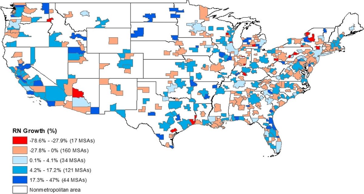 Are nurses moving to medically underserved areas in the US? Read more about nurse work force trends in our recent publication in bmchealthservres.biomedcentral.com/articles/10.11…