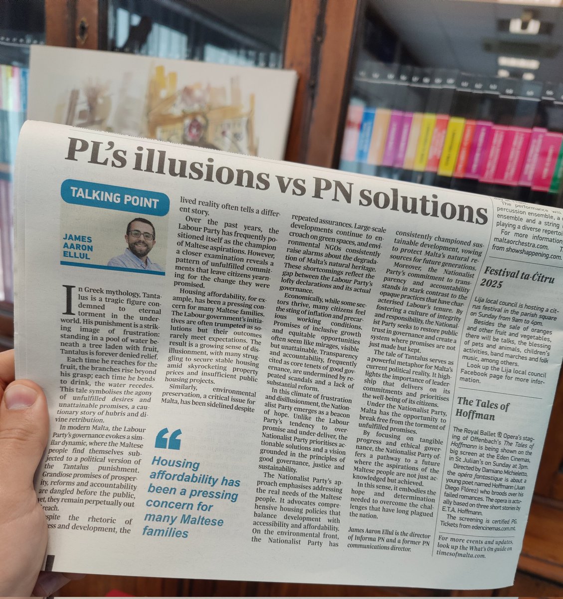 James Aaron Ellul (@jamesaaronellul) on Twitter photo In my article on the <a href="/TheTimesofMalta/">Times of Malta</a>, I highlighted the illusions of the current government that fail to deliver real benefits to the Maltese people.
My message is clear: Malta needs new direction and responsible leadership.
<a href="/PNmalta/">Partit Nazzjonalista</a> 🇲🇹
🔗 timesofmalta.com/article/pl-ill… In my article on the <a href="/TheTimesofMalta/">Times of Malta</a>, I highlighted the illusions of the current government that fail to deliver real benefits to the Maltese people.
My message is clear: Malta needs new direction and responsible leadership.
<a href="/PNmalta/">Partit Nazzjonalista</a> 🇲🇹
🔗 timesofmalta.com/article/pl-ill…