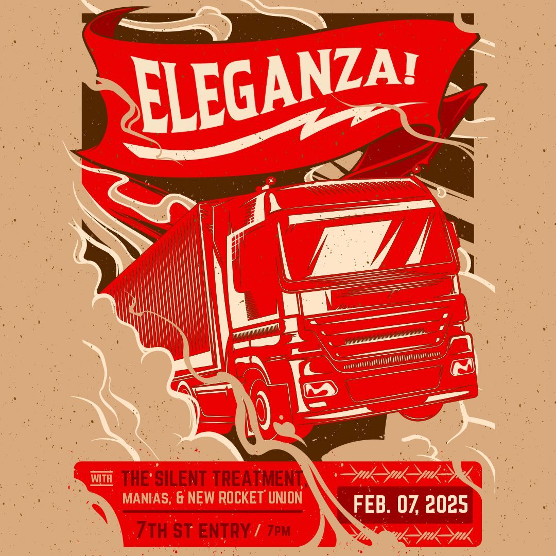 FirstAvenue's tweet image. Just Announced: @Eleganza_band with The Silent Treatment, Manias, and @newrocketunion in the 7th St Entry on Friday, February 7.

On sale now → firstavenue.me/4hk11hp