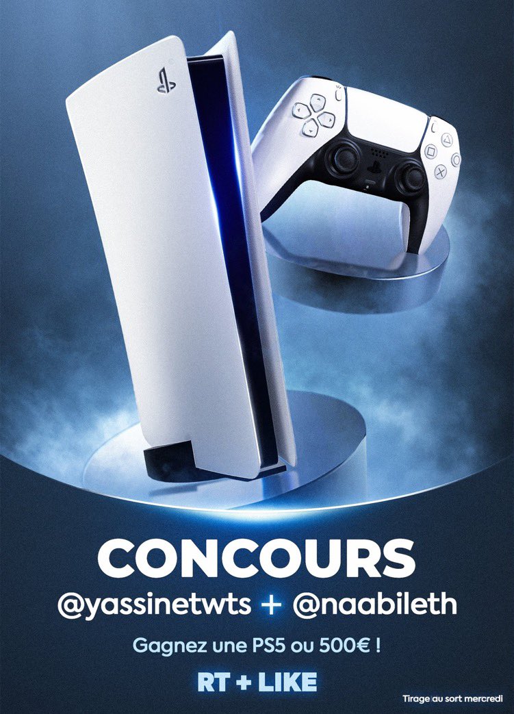 YASSINE ☄️ (@yassinetwts) on Twitter photo 🚨 CONCOURS 🚨
Une Playstation 5 pour vous régaler en ce début d’année ! ( ou 500€ )
Pour participer ⬇️
- ❤️ Fav + RT
- ✅ Follow @naabileth et <a href="/YassineTwts/">YASSINE ☄️</a>
TAS DANS 5 JOURS ⌛️
Bonne chance à tous 🙏❤️ 🚨 CONCOURS 🚨
Une Playstation 5 pour vous régaler en ce début d’année ! ( ou 500€ )
Pour participer ⬇️
- ❤️ Fav + RT
- ✅ Follow @naabileth et <a href="/YassineTwts/">YASSINE ☄️</a>
TAS DANS 5 JOURS ⌛️
Bonne chance à tous 🙏❤️