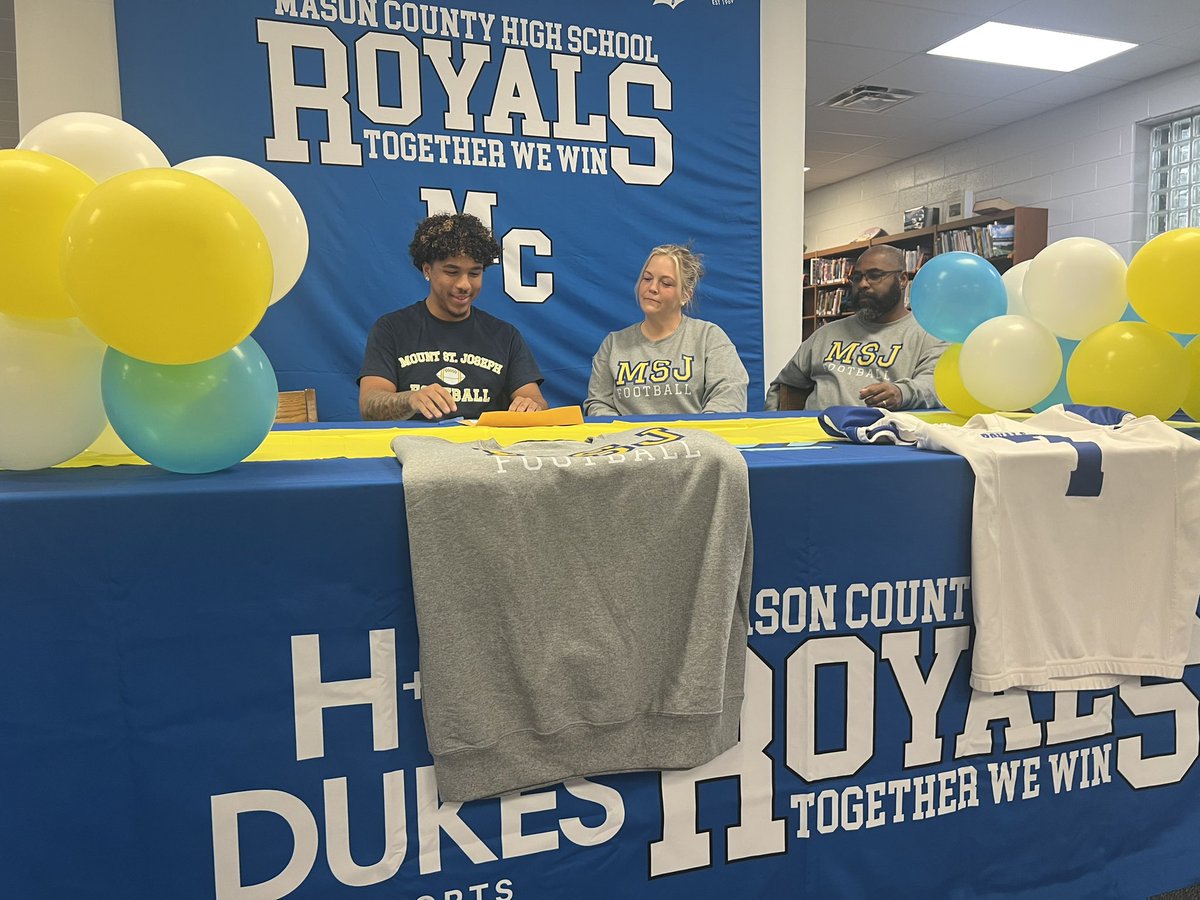 Mason County Quarterback Teegin Routt signed this afternoon to play football at Mount St. Joseph University.