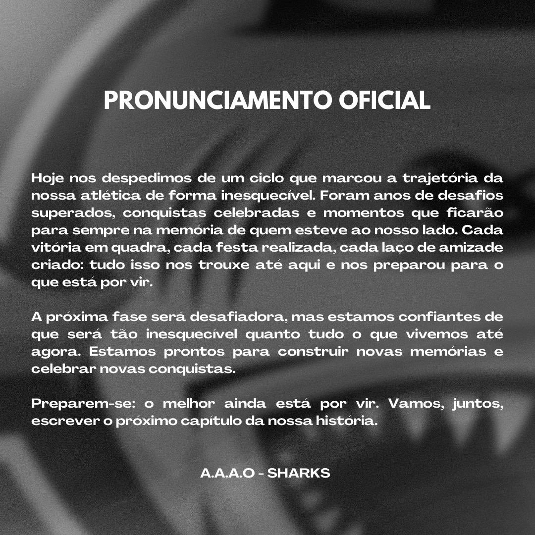 Pronunciamento oficial. 
A.A.A.O. Sharks