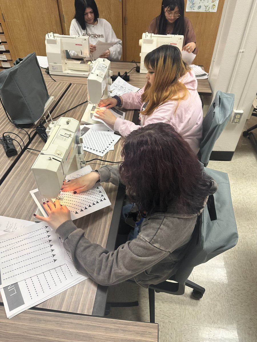 SNGalbraith's tweet photo. First day on the sewing machine in Fashion 1!!@SGHS_Titans https://t.co/CxFszC4gPR