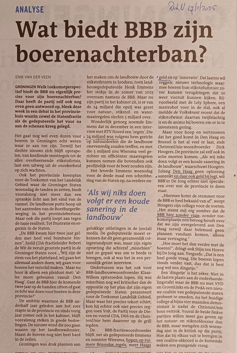 Geen #visie wil zeggen dat je de bron van het probleem niet aanpakt. Daardoor zadel je de boeren op met steeds hogere kosten die niet in de markt terug te verdienen zijn.
Bij de eerste beste tegenslag wacht opnieuw protestacties omdat ze nog steeds met de rug tegen de muur staan.