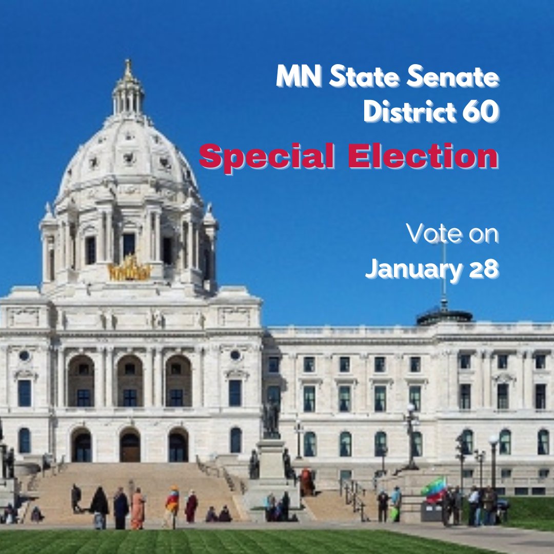 Minneapolis SD60 Voters! Don't miss your chance to decide control of the Minnesota State Senate. The Special General Election is on Tuesday, January 28th. See candidate video statements and get voting information at LWVMpls.org