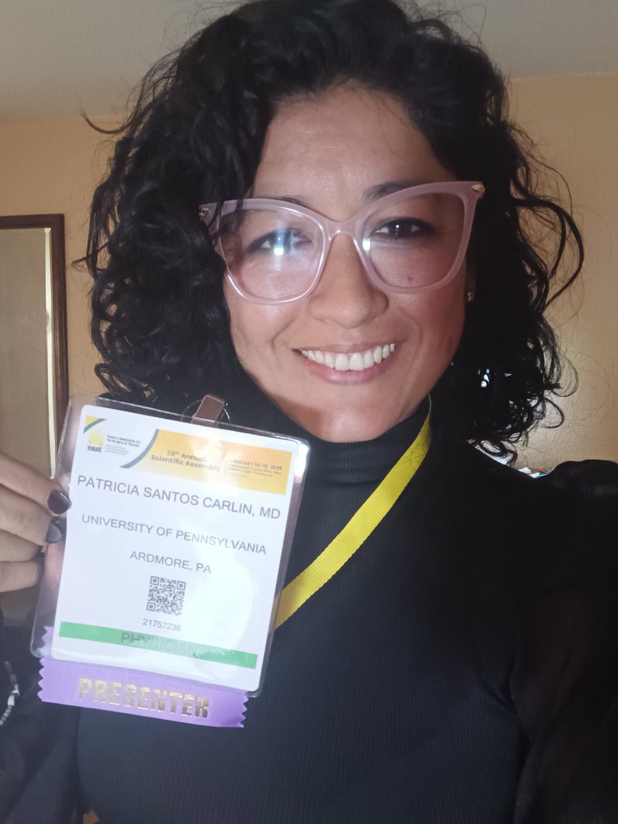Patricia Santos Carlin, MD (@patyscarlin) on Twitter photo Amazing experience presenting my research at the extraordinary <a href="/EAST_TRAUMA/">EAST</a> conference. I hope this is the first of many. Thanks to <a href="/JPascual2016/">Jose Pascual</a> <a href="/garybassmd/">Gary Alan Bass</a> for all your support to make this possible <a href="/UPennTrauma/">UPenn Trauma</a> <a href="/LatinoSurgery/">LatinoSurgSociety</a> <a href="/AAPPHealth/">American Association of Peruvian Physicians (AAPP)</a> <a href="/PIMGlatino/">Project IMG ™ Latino</a> Amazing experience presenting my research at the extraordinary <a href="/EAST_TRAUMA/">EAST</a> conference. I hope this is the first of many. Thanks to <a href="/JPascual2016/">Jose Pascual</a> <a href="/garybassmd/">Gary Alan Bass</a> for all your support to make this possible <a href="/UPennTrauma/">UPenn Trauma</a> <a href="/LatinoSurgery/">LatinoSurgSociety</a> <a href="/AAPPHealth/">American Association of Peruvian Physicians (AAPP)</a> <a href="/PIMGlatino/">Project IMG ™ Latino</a>