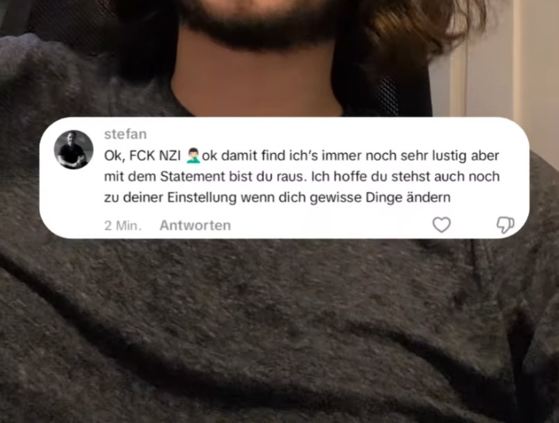 Leute stören sich an 'nem FCK NZS - Sticker im Hintergrund. Hä?