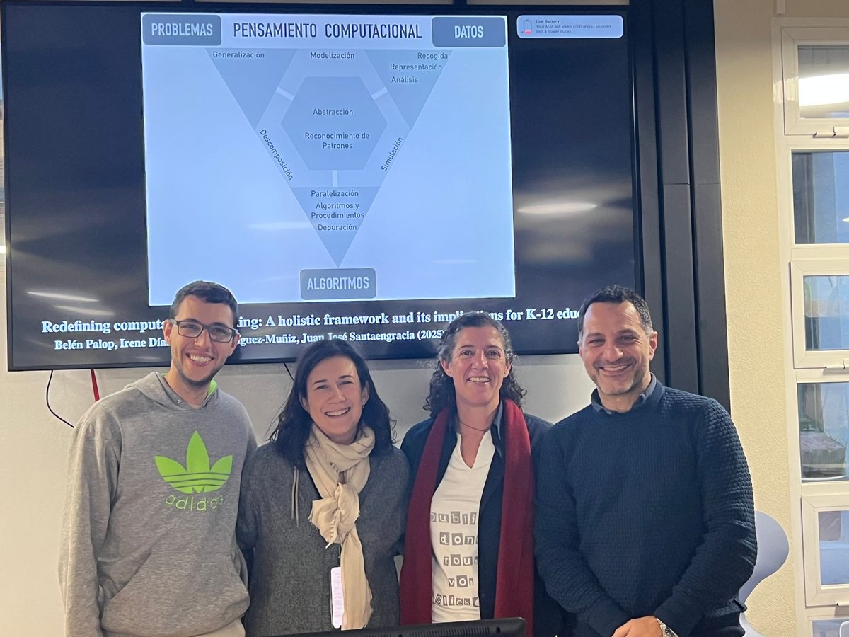 El pasado miércoles pudimos reunirnos (por fin, en 3D) los cuatro autores de un artículo, a punto de salir, que condensa casi 3 años conceptualizando el pensamiento computacional en educación primaria