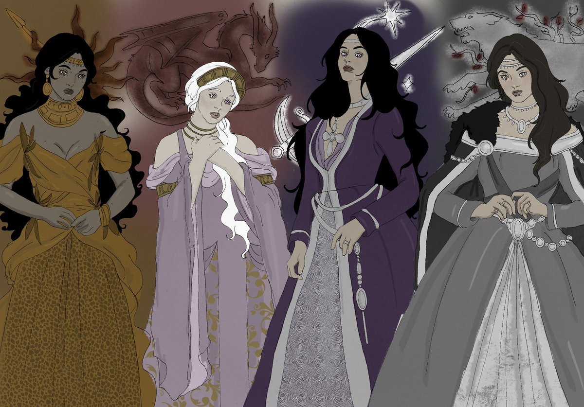 ninistpv's tweet photo. Elia, Rhaella, Ashara, and Lyanna haunting the narrative https://t.co/yux44M4KWB