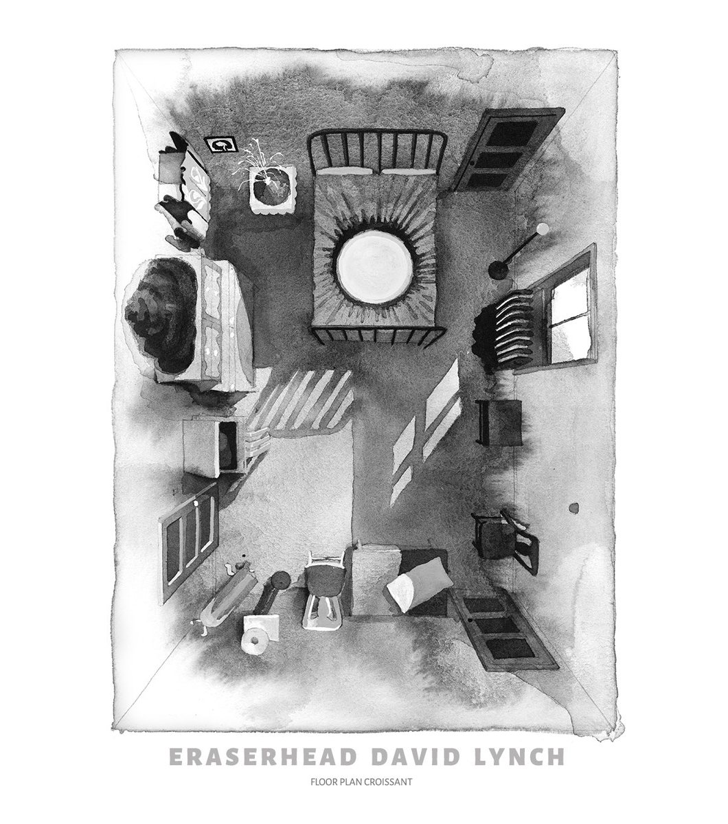 FPlanCroissant's tweet image. My interiors of David Lynch. I will also draw the house in Lost Highway which is his own home in LA and thus he’ll stay forever with me