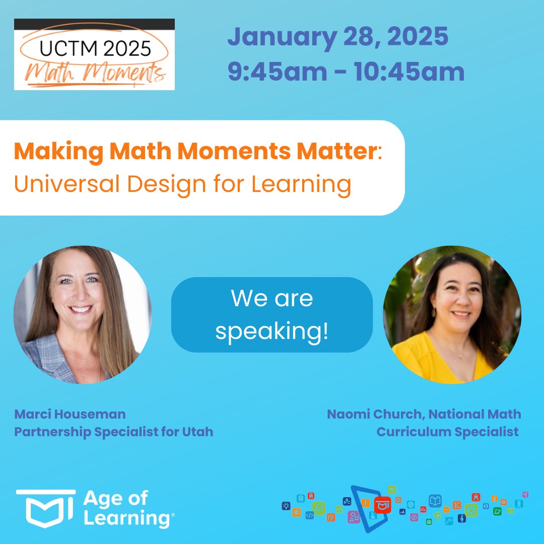 What does the <a href="/UCTM_math/">UCTM</a> conference have in common with the Heath Brothers? 🤔

Hint: Think research, not jazz.

Come to the session I am presenting with my colleague <a href="/GrowingMindsK12/">Naomi Church</a> to find out!! 😉

<a href="/AgeofLearning/">Age of Learning</a> 

#UCTM #MathMoments #MathMatters